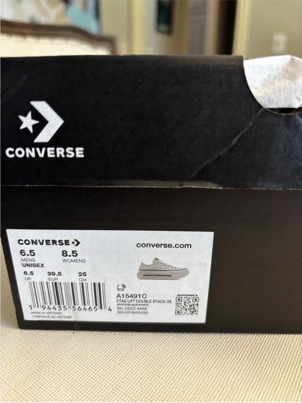 NEW Converse Women's Double Stack Low Top Shoes White Size 8.5 Platform Sneakers - Picture 9 of 9